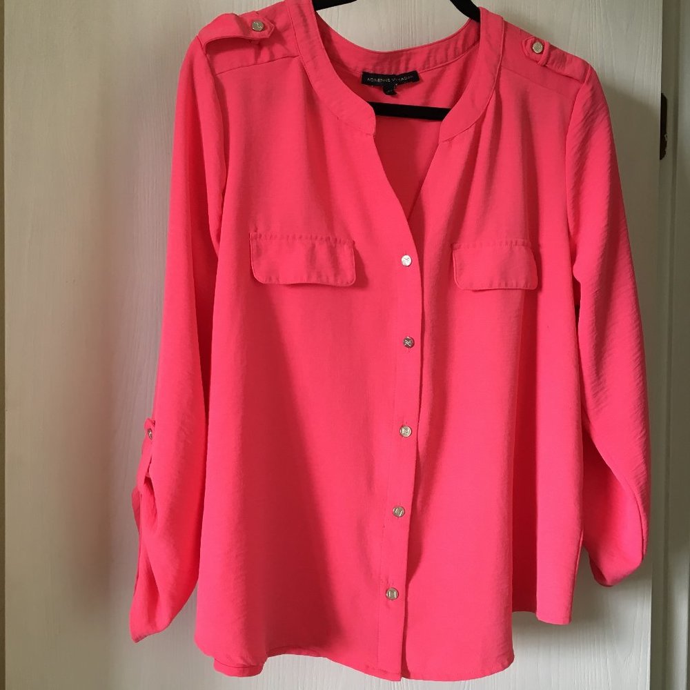 Adrienne Vittadini women's coral blouse. Size XL.